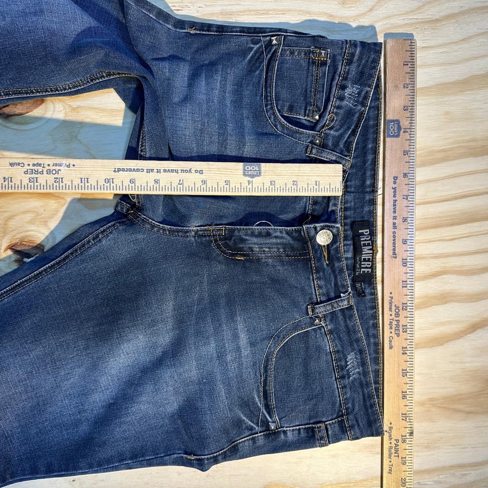 Premiere by rue21 Women's Embellished Cross Bootcut Blue Denim Jeans Size 11/12R - Picture 6 of 8